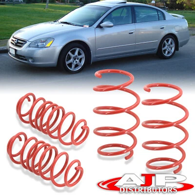 Red JDM 1.9" Drop Lowering Lower Springs For 2002-2006 Nissan Altima 2.5L 3.5L - Imagem 1 de 4
