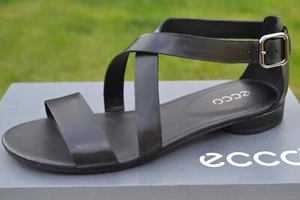 Sandali gladiatore donna ECCO NUOVI CON SCATOLA pelle nera UK 5 / EU 38 - Foto 1 di 7