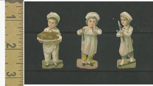 Victorian Diecuts, 1890's, Children, Cooking Lot 3, (One Head Loose) (11) - Bild 1 von 1