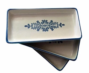 Pfaltzgraff Yorktowne Steinzeug ~ Rechteck Cracker/Relish Schale 3er Set - Bild 1 von 5
