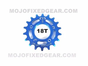 MOJO 18T FIXED GEAR COG - BLUE ANODIZED Cro-Mo TRACK 18 TOOTH 1/8 INCH CNC - Picture 1 of 2