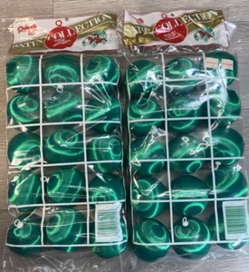De Colección Puleo Cuerda Satén Navidad Adorno Bolas Verde EE. UU. 2 Paquetes Nuevo/Abierto - Imagen 1 de 6