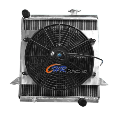 Radiador de aluminio + cubierta + ventilador para Triumph TR250 1967 1968/ 1969-1974 TR6 2,5 L MT Foto 1 de 4