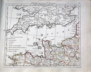 FRANCE/ FRANCIA.La Manche,  English Channel, Eustache Hérisson,Paris,1806. - Bild 1 von 1