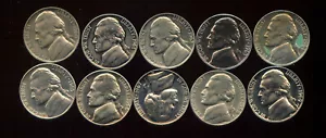 1960 thru 1969 JEFFERSON NICKELS PROOF/PROOFLIKE (V854) 10 COINS - Picture 1 of 1