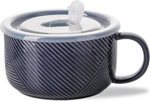 Oversized Soup Bowl with Handle: 38 oz Ceramic Soup Mug with Lid - Microwave ... - Picture 1 of 6