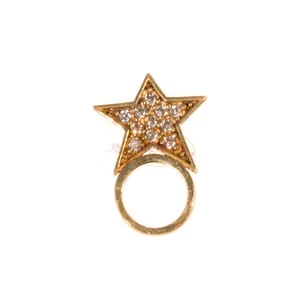 Das Original RING DING Scheibe "Stern" 925 Silber vergoldet ca. 13 mm x 19 mm - Bild 1 von 1