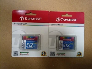2 x CF 512MB COMPACT FLASH CARD TRANSCEND INDUSTRIAL CF80 TARJETA TS512MCF80 - Zdjęcie 1 z 4