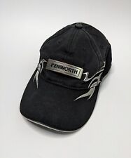 Vintage KENWORTH Truck Hat Fitted Ball Cap Size Small Black, Chrome Flames Patch