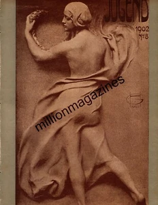 1902 Jugend #8 Feb. 12 German Art Nouveau - Moest nudes; Georgi Traveling actors - Picture 1 of 3