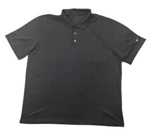 Nike Golf Short Sleeve Polo Shirt Solid Black Mens 2XL XXL - Picture 1 of 8
