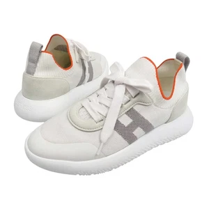 HERMES crew knit sneakers Women white 【A】 - Picture 1 of 9