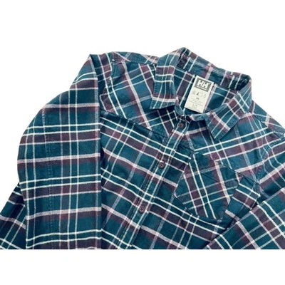 Camisa Helly Hansen Franela Clásica Cuadros L/S Abotonada Verde azulado Mujer Grande 62930 Foto 1 de 4