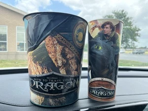 How to Train A Dragon Popcorn Bucket Tin & 44oz Collectible Cup EARLY RELEASE - Picture 1 of 11