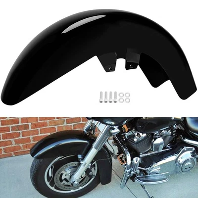 Vivid Black Front Fender Fit For Harley Touring Street Road Glide 1989-2013 Foto 1 de 4
