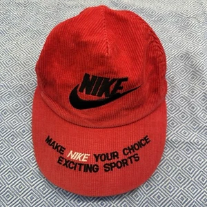 Vintage Nike Red Cord Embroidered Swoosh Rare Baseball Cap Adjustable - Bild 1 von 7