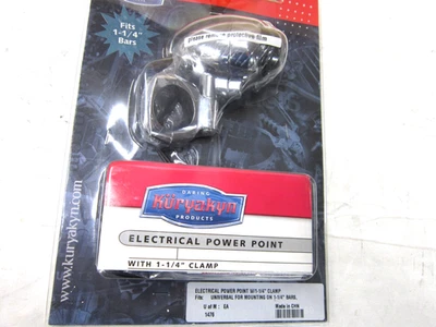 KURYAKYN 1476 MONTAJE MANILLAR CROMO PUNTO DE ALIMENTACIÓN ELÉCTRICA ABRAZADERA 1 1/4" 1.25" Foto 1 de 4
