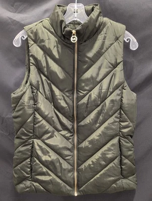 Michael Kors Army Green Puffer Quilted Vest, Women's Size Small NWT - Image 1 of 4