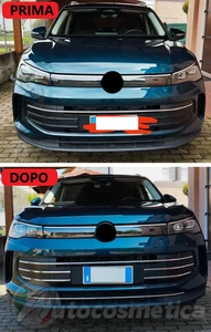 Barre griglia radiatore per VW Tiguan 3 dal 2024 acciaio inox paraurti set 7 pez - Imagen 1 de 8