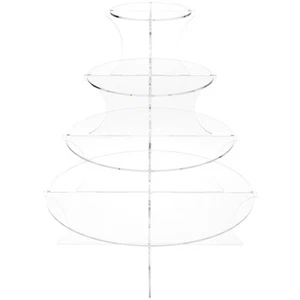Plymor Clear Acrylic Graduated 4-Tiered Round Display Riser, 16" H x 14" W - Picture 1 of 1