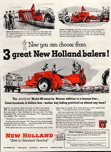 New Holland 66 77 y 80 1953 empacadora de heno implemento de tractor anuncio en color original - Imagen 1 de 1