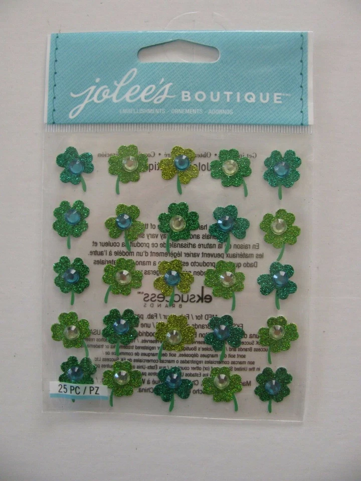 Pegatinas Dimensionales Jolee's REPITE TRÉBOL 25 Piezas Nuevo de Lote Antiguo Foto 1 de 1