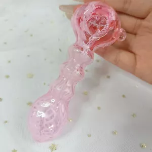Juego de 1 pipa de tabaco hecha a mano a rayas rosas de 5" para mujer regalo de Navidad - Imagen 1 de 6