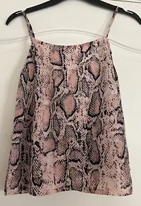 Missguided ~ Top Cami Estampado Serpiente Rosa ~ Talla UK 8 - Imagen 1 de 6