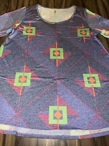 Neu mit Etikett Lularoe Perfect Damen-T lila grün Quadrate Formen Medium 12/18 Viskose 🦄 - Bild 1 von 17
