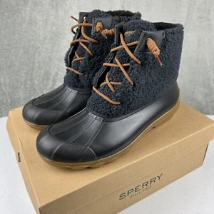 Sperry Syren Gulf Black Sherpa Duck Boots Women's 9 - Picture 1 of 9