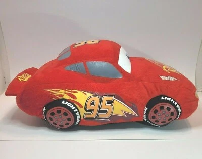 Kohls/Disney Lighting McQueen Car Shaped Pillow Plush Toy Jumping Beans 14"  - Image 1 of 4