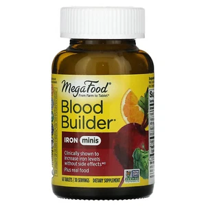 MegaFood Blood Builder Minis 60 Tablets Dairy-Free, Gluten-Free, Kosher, NSF - Picture 1 of 3