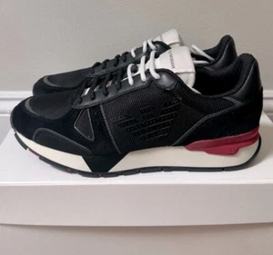 Emporio Armani Black/Off White Sneakers Men’s Size US 8 NIB $375 - Picture 1 of 15