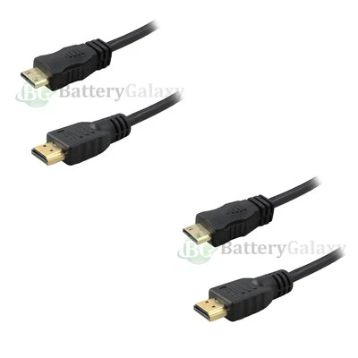 2X NEW 6FT HDMI to Mini HDMI Cable For Sony Canon Nikon HD Camera HOT! - Image 1 of 4