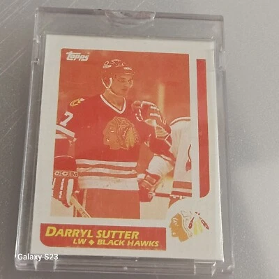 1/1 1986-87 Topps Vault Blank Back Darryl Sutter #49 Chicago Blackhawks Encased - Image 1 of 2