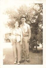 US WW2 SOLDIER & WIFE-MILDRED & IKE WELSHANS~MILITARY PHOTOGRAPH