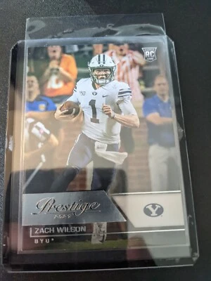 ZACH WILSON 2021 Panini Chronicles Prestige ROOKIE RC BYU NY JETS MINT - Image 1 of 2