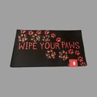Wipe your paws door mat red Microfiber
