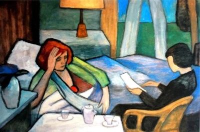 Sick : Gabriele Münter : 1917 – Expressionist Art Print Intimate Moment - Image 1 of 2