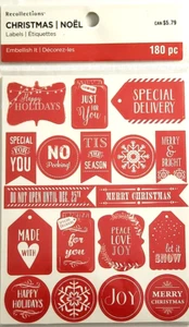 Recollections Christmas RED SPECIAL DELIVERY Label Embellishments, 180 pcs - Picture 1 of 1