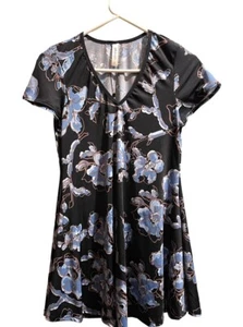 24Seven abstraktes kurzärmeliges Damen-Fit & Flare-Kleid Tunika Oberteil MEDIUM - NEU OHNE ETIKETT - Bild 1 von 3