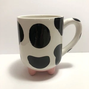Udderly Cow Coffee Mug Cup Boston Warehouse Hand Painted 20oz Non Skid Feet - Picture 1 of 6