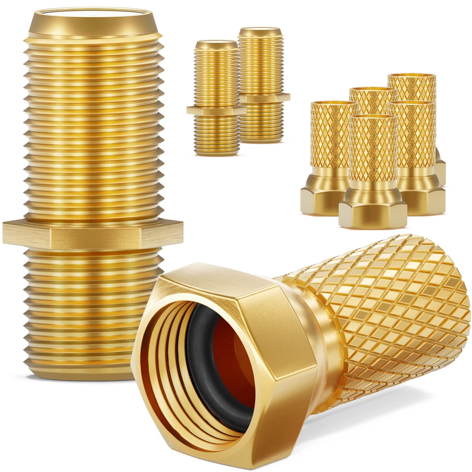 6 x HQ F Stecker Dichtring + 3 x F Verbinder Kupplung SAT Antennen Kabel 7mm