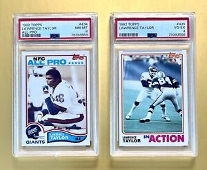 *NEW HOF Lawrence Taylor 1982 Topps Rookie Pair PSA 8/4 - 2 Graded, 1 Price!