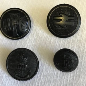 Mix Lot Vintage Vulcanit und Kunststoff Uniform Knöpfe - Bild 1 von 3