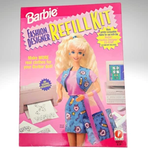 Vintage Barbie Fashion Designer Refill Kit PC Printer Compatible Fabric 1996 New - Picture 1 of 7