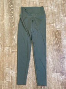 Aerie High Rise Legging Metallic Shimmer Tight Women's Green Small EUC - Picture 1 of 6