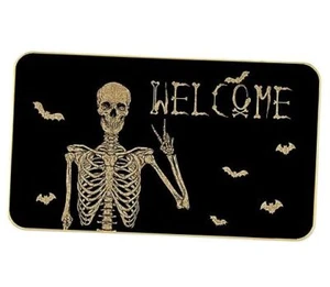 Halloween Skull Doormat - Funny and Spooky Welcome Mat, Low-Profile Non-Slip - Picture 1 of 8