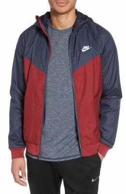 Veste Nike Vintage Rare Windrunner Windbreaker Nylon Glanz Maroon Blue - Photo 1/4