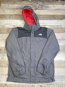 The North Face Boys Dryvent Windbreaker Hooded Rain Jacket Gray Lined XL 18-20 - Picture 1 of 11